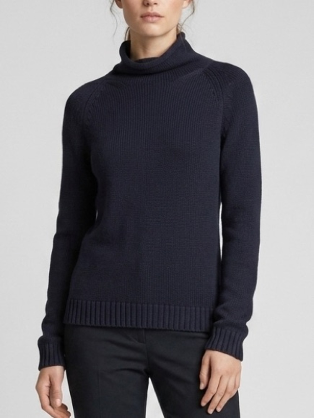 Lands’ End Cowl Neck Cotton Long‎ Sleeve Sweater Women’s Size Large